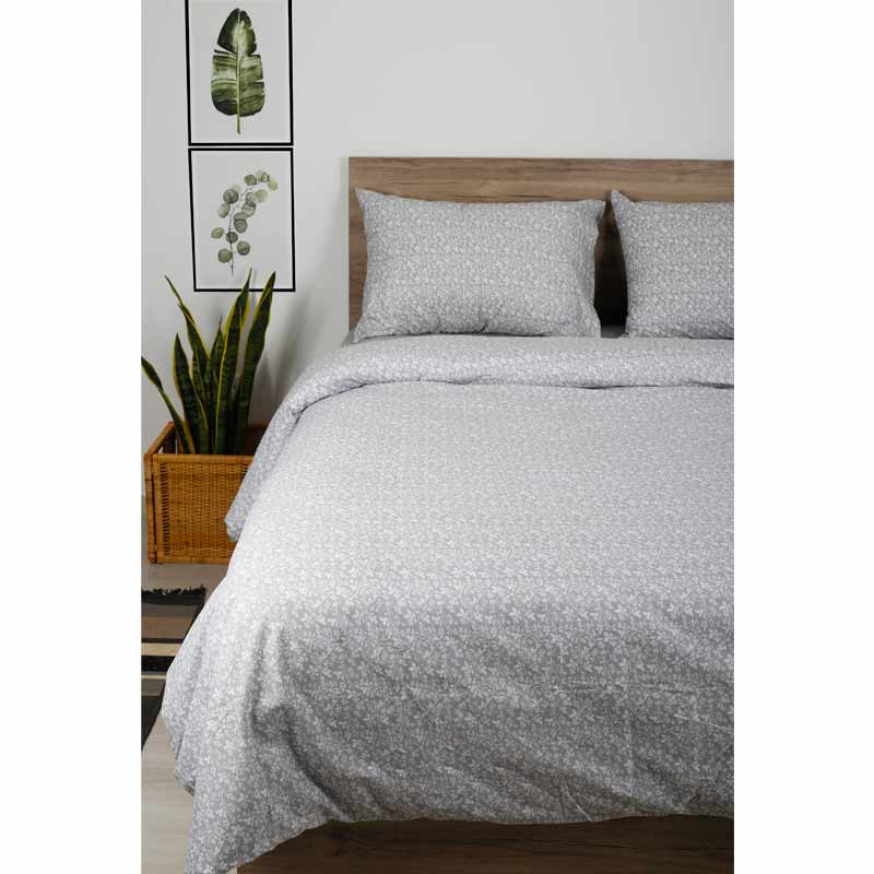 Σετ Σεντόνια Διπλά (με λάστιχο) Sunshine HOME Cotton Feelings 920 Grey 151-54-920-grey-f