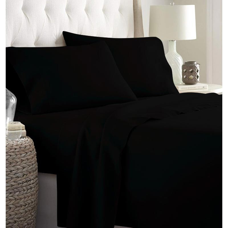 Σετ Σεντόνια Μονά (με λάστιχο) Sunshine HOME Cotton Feelings 27 Black 151-53-27-f