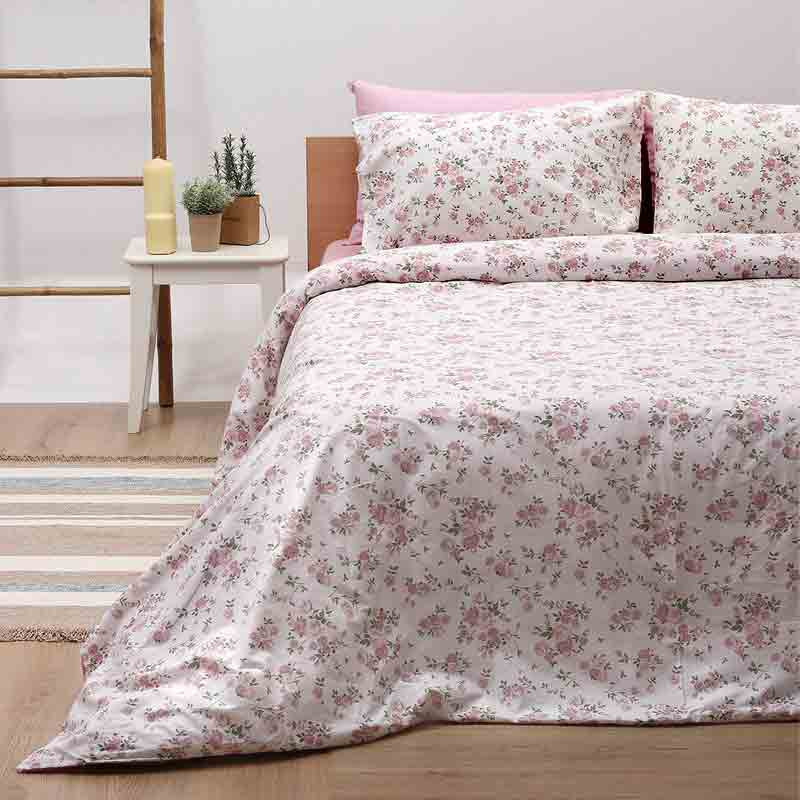 Σετ Σεντόνια Υπέρδιπλα (Flat) Sunshine HOME Cotton Feelings 929 pink 151-55-929-pink