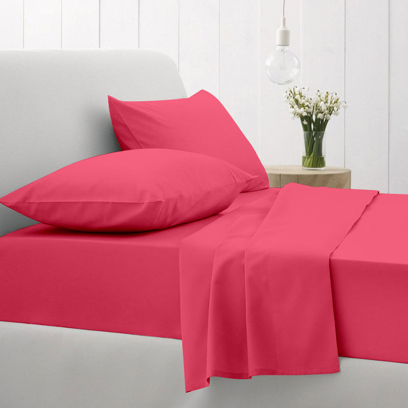 Σετ Σεντόνια Μονά (με λάστιχο) Sunshine HOME Cotton Feelings 112 Fuchsia 151-53-112-f