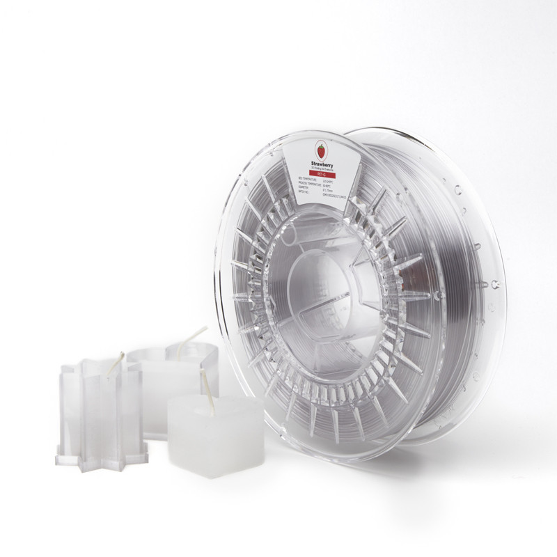 Strawberry 3d PETG Printer Filament 1.75 (+/- 0,05mm) Transparent 750 gr