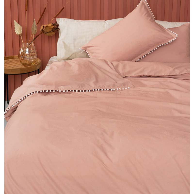 Παπλωματοθήκη Ημίδιπλη Palamaiki HOME PON-PON ROSE 5205857233204
