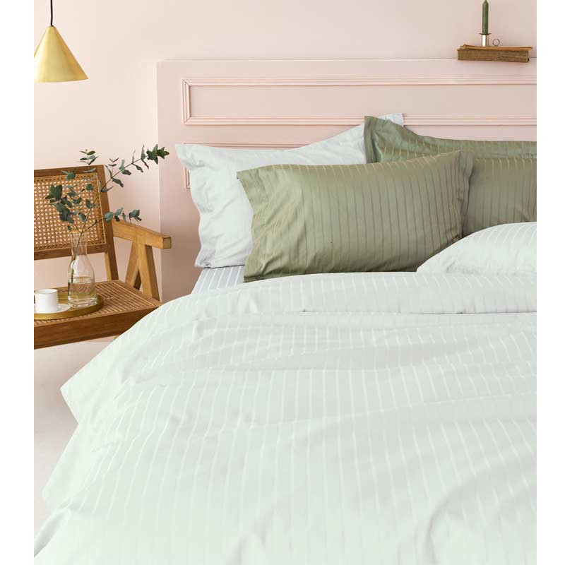 Σετ Παπλωματοθήκη Υπέρδιπλη Palamaiki HOME SATEEN RIGA WHITE 5205857263423