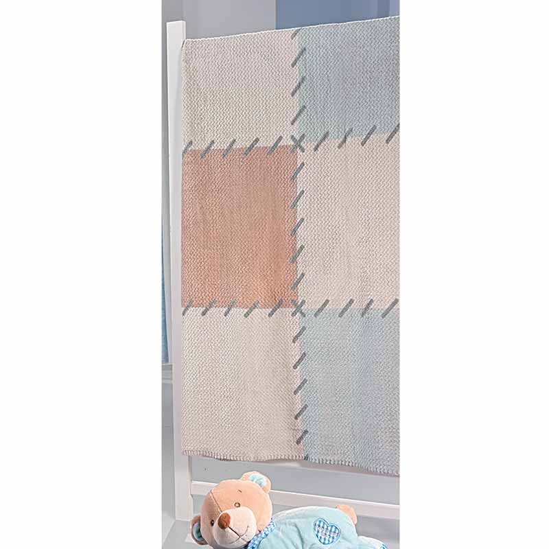 Βρεφική Κουβέρτα Κούνιας Saint Clair Paris Ultra Soft Patchwork Blue