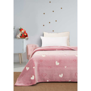 Βρεφική Κουβέρτα Κούνιας Φωσφοριζέ Sunshine HOME Hearts Pink 041-53-hearts-pink
